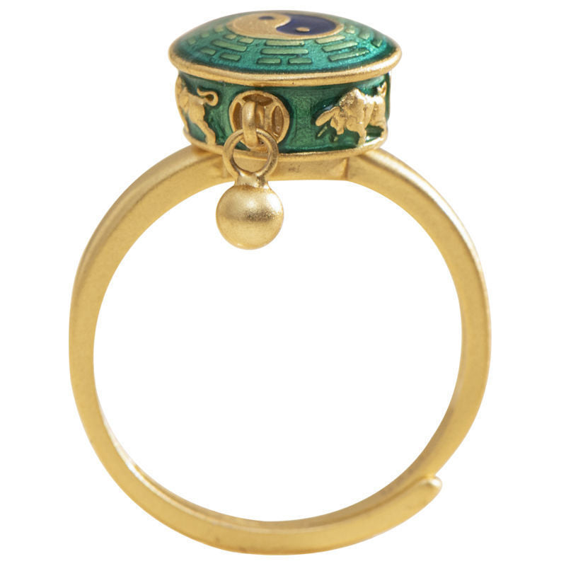 KarmaRipple's Yin Yang Bronze Fortune Wealth Rotatable Ring p7