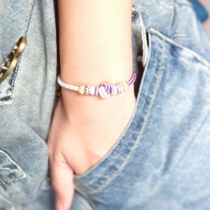 KarmaRipple's Two-Color Rope Handcrafted Eight Thread Peace Weave Fortune Connection Bracelet p13