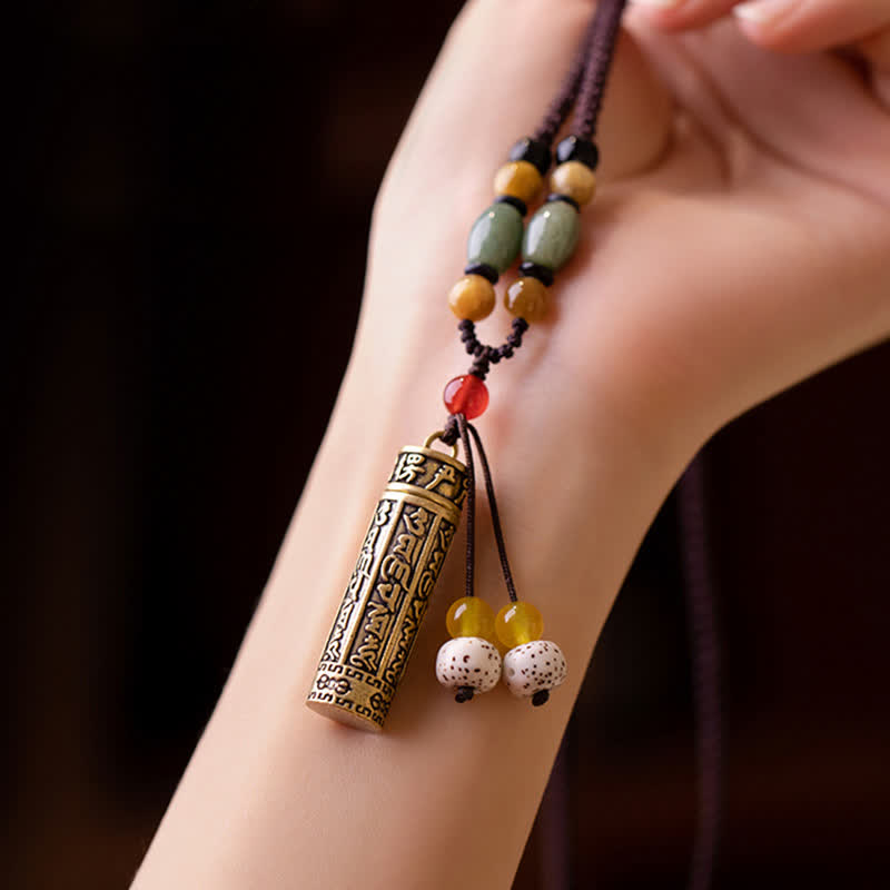 KarmaRipple's Buddhastoneshop Tibet Om Mani Padme Hum Agate Shurangama Sutra Protection Pendant Necklace p12