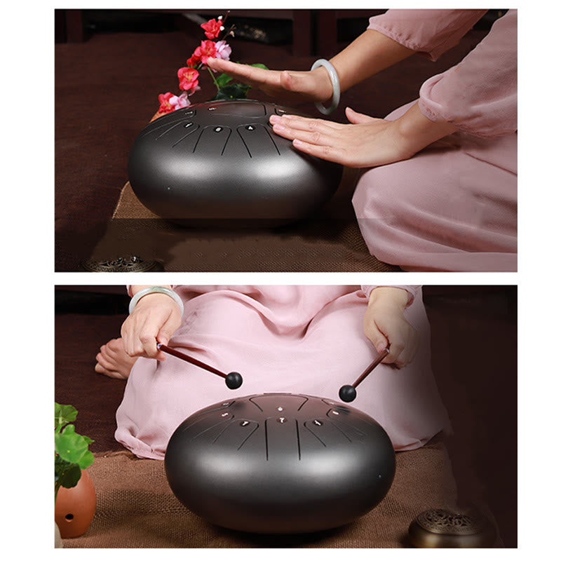 KarmaRipple's Steel Tongue Drum Sound Balancing Mindfulness Meditation Yoga Drum Kit 11 Note 8 Inch p16