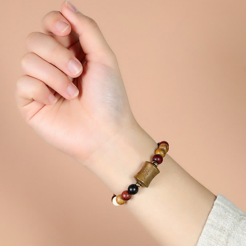 KarmaRipple's Tibet Multicolored Sandalwood Om Mani Padme Hum Protection Bracelet p5