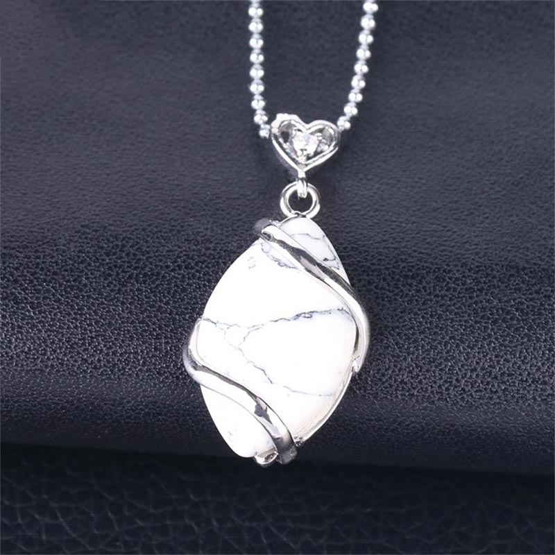 KarmaRipple's Marquise Pattern Authentic Gemstone Stone Talisman Pendant Necklace p5