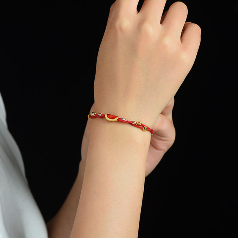 KarmaRipple's Handmade Cinnabar Dumplings Design Fortune Woven Red Rope Bracelet p9