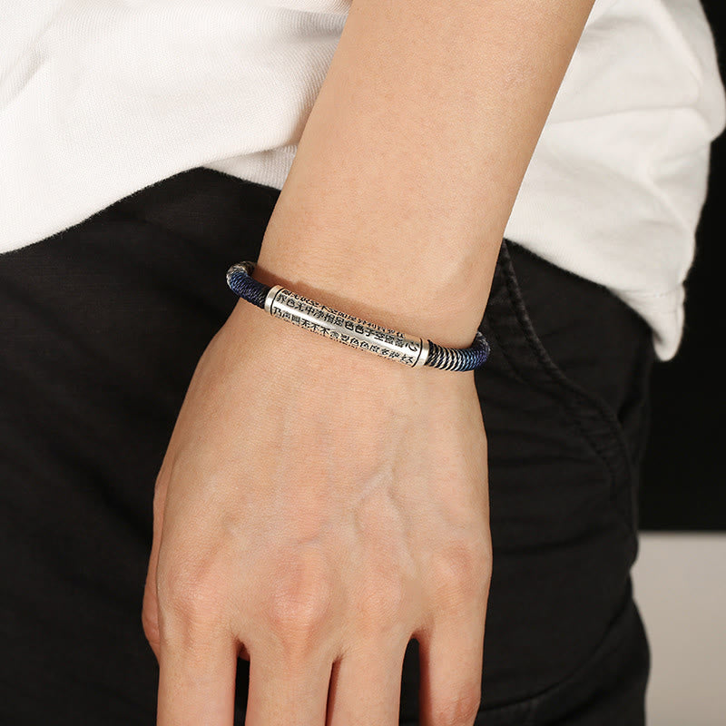 KarmaRipple's 999 Sterling Silver Heart Sutra Calm Handmade Woven Bracelet p6