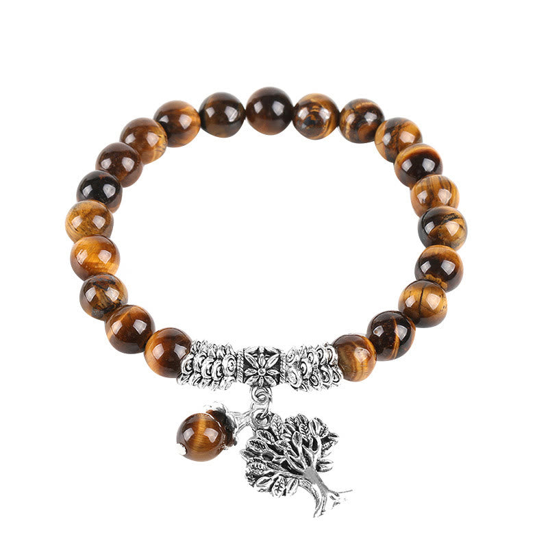 KarmaRipple's Authentic Gemstone Tree of Life Fortunate Talisman Stretch Bracelet p56
