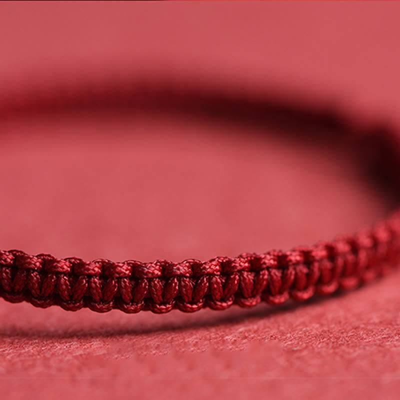 KarmaRipple's Four Leaf Clover Five-petal Flower Cinnabar Blessing Red String Bracelet p9