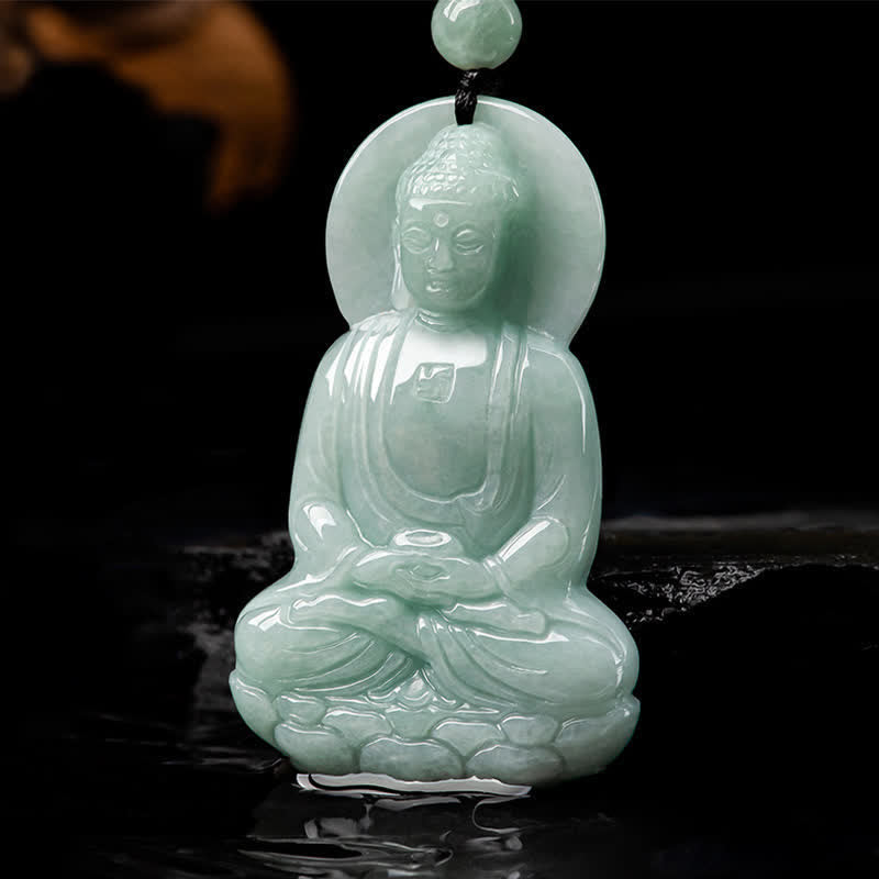 KarmaRipple's Amitabha Buddha Jade Amulet Compassion String Pendant p10
