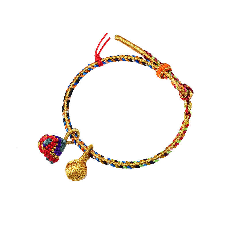 KarmaRipple's Colorful Rope Fortune Handmade Zongzi Golden Ball Talisman Bracelet p26