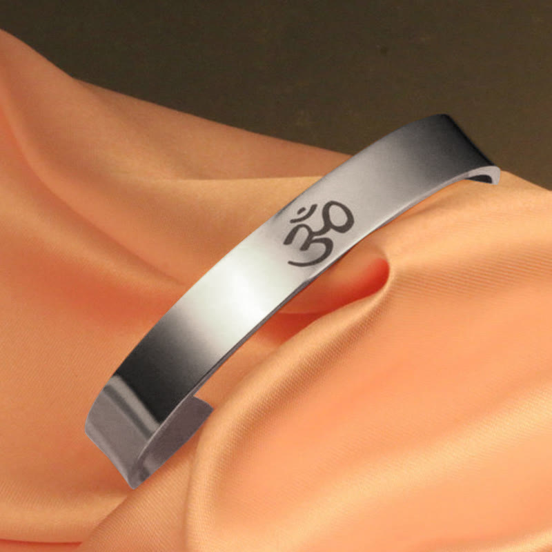 KarmaRipple's Tibetan OM Symbol Mindfulness Cuff Bracelet Bangle p2