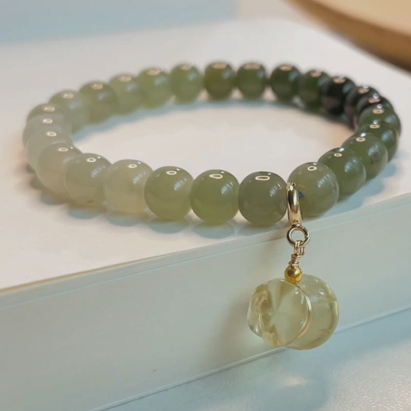 KarmaRipple's Authentic Hetian Jade Money Bag Talisman Bead Prosperity Bracelet p5