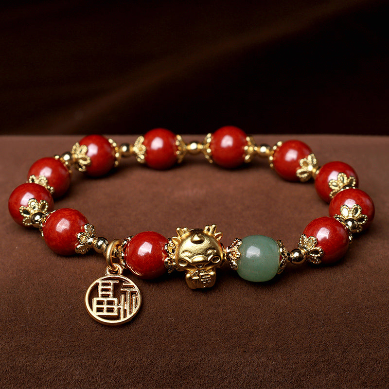 KarmaRipple's Year of the Dragon Authentic Cinnabar Fu Character Talisman Blessing Bracelet p2
