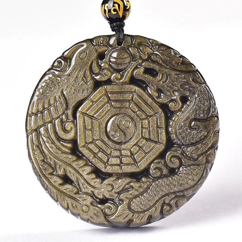 KarmaRipple's Golden Obsidian Balancing Energy Pendant Necklace p7