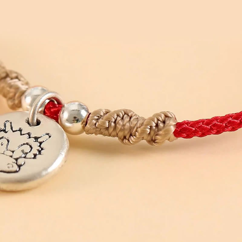 KarmaRipple's Handmade 999 Sterling Silver Year of the Dragon Cute Chinese Zodiac Fortune Woven Bracelet ( p28