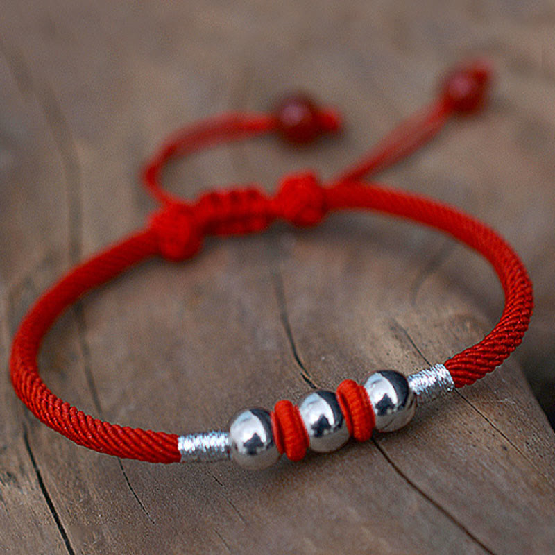 KarmaRipple's 925 Sterling Silver Fortunate Bead Protection Red String Bracelet p3