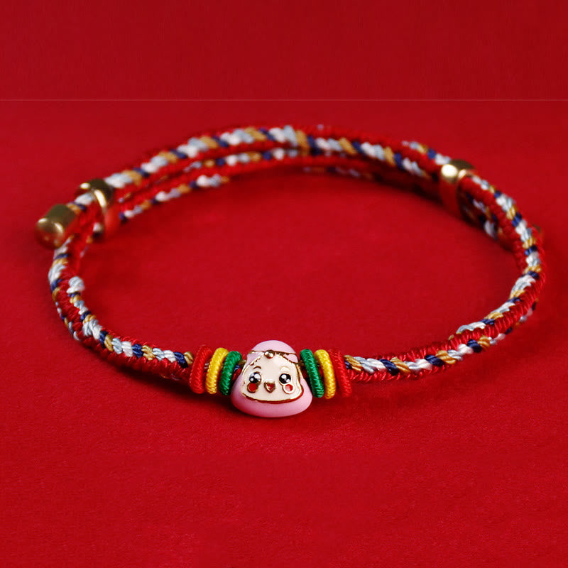 KarmaRipple's Colorful Rope Zongzi Pattern Fu Character Fortune Handmade Bracelet p26