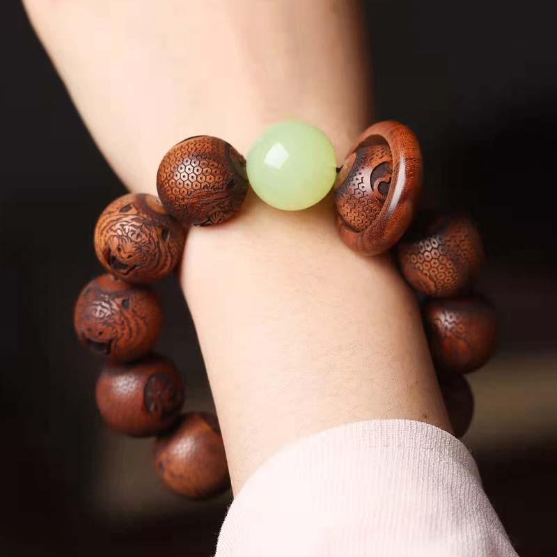 KarmaRipple's Tibetan Rosewood Engraving Tiger Protection Bracelet p4