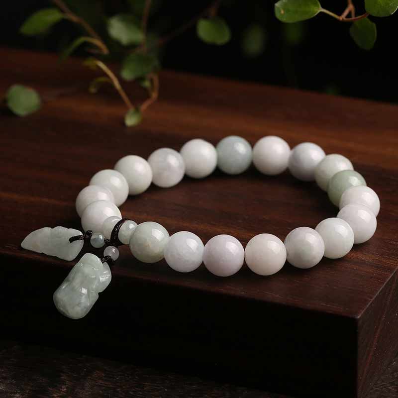 KarmaRipple's Authentic Jade Pi Xiu Buddha Gourd Apple Success Bracelet p5