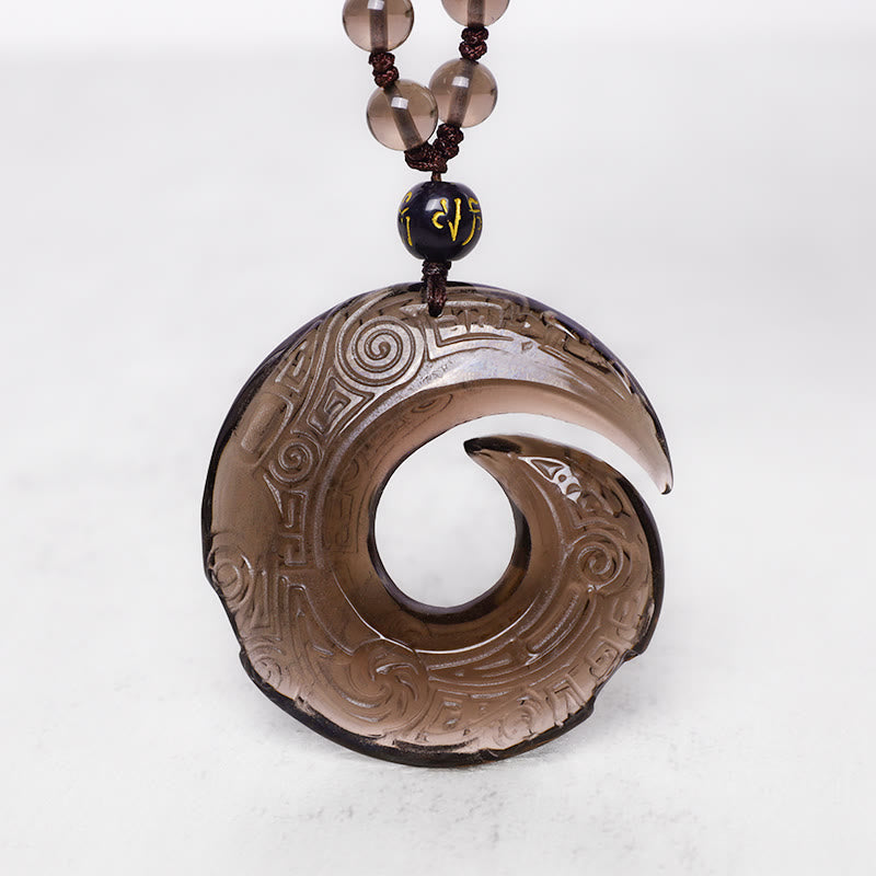 KarmaRipple's Authentic Black Obsidian Ice Obsidian Strength Pendant Necklace p2