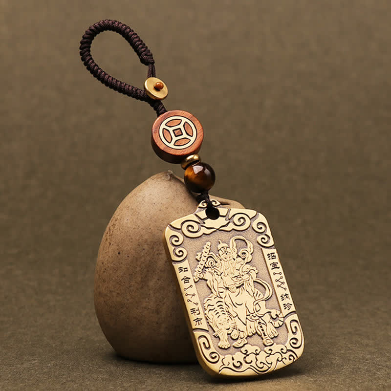 KarmaRipple's God of Wealth Zhao Gongming Bronze Protection Pendant Necklace Key Chain p3