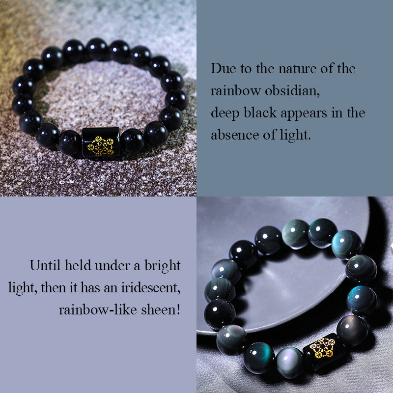 KarmaRipple's Authentic Rainbow Obsidian Positive Transformation Bracelet p9
