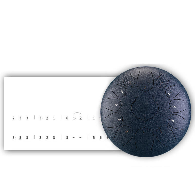 KarmaRipple's Steel Tongue Drum Sound Balancing Meditation Lotus Pattern Drum Kit 8 Note 6 Inch Percussion Instrument p16