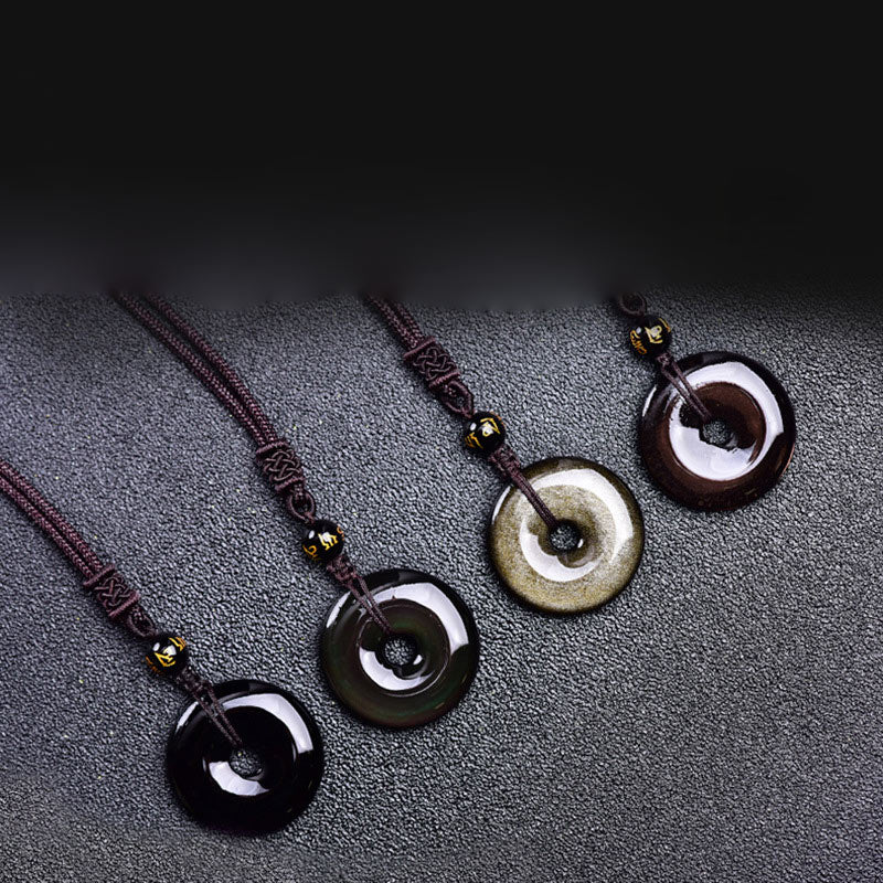 KarmaRipple's Tibetan Obsidian Protection Pendant p5
