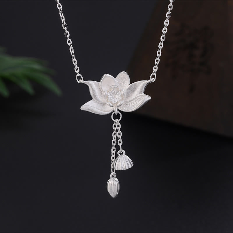 KarmaRipple's 999 Sterling Silver Lotus Flower Pod Carved Enlightenment Pendant Necklace p13