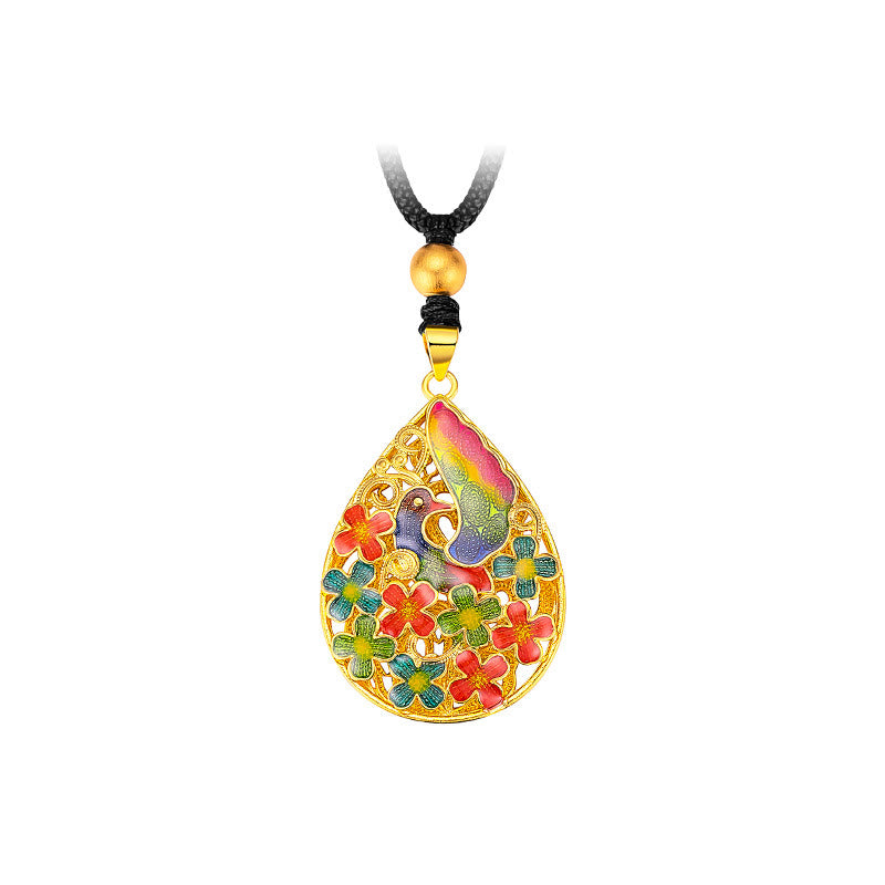 KarmaRipple's Colorful Phoenix Flower Fortune Strength Pendant Necklace p8