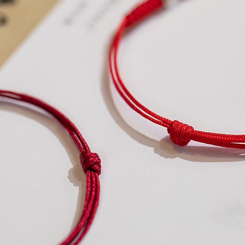 KarmaRipple's 925 Sterling Silver Fortune Bead Protection Red String Woven Bracelet p9