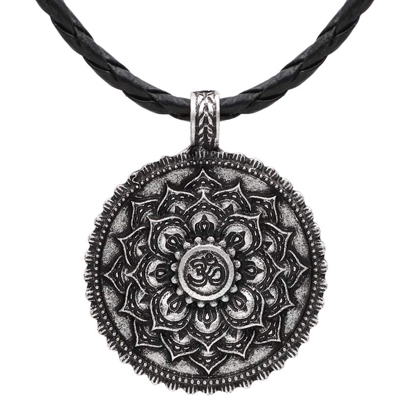 KarmaRipple's Six True Words Love Peace Flower Pattern Pendant ( p9
