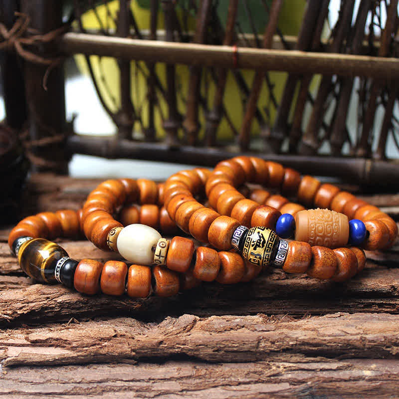 KarmaRipple's Tibetan Yak Bone Om Mani Padme Hum Strength Bracelet p9