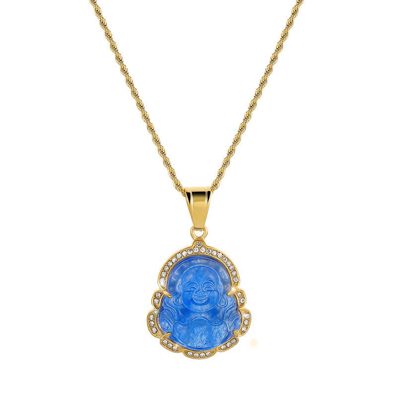 KarmaRipple's 18K Gold Filled Laughing Buddha Jade Fortune Pendant Chain Necklace p28
