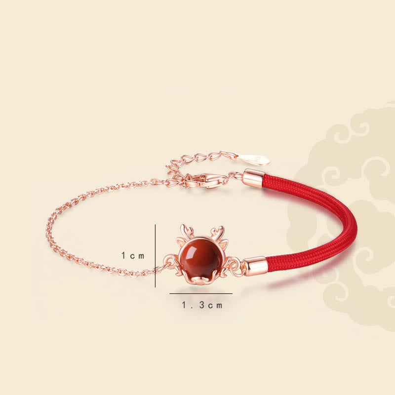KarmaRipple's ???A Flash Sale- 925 Sterling Silver Year of the Dragon Cinnabar Red Agate Dragon Protection Bracelet Pendant Necklace Earrings Ring p7