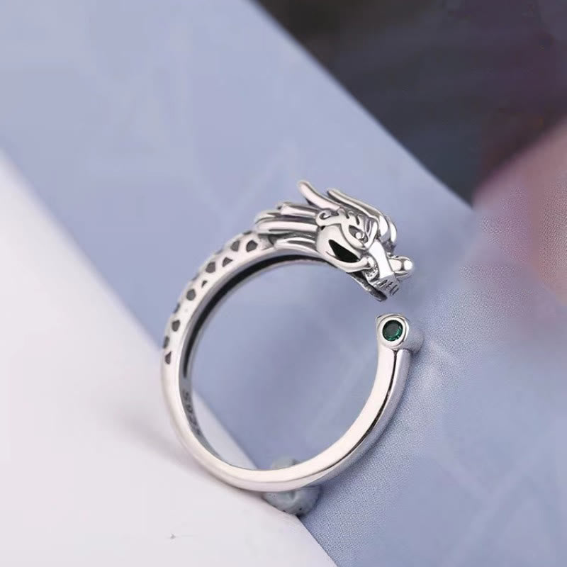 KarmaRipple's Vintage Dragon Design Success Strength Adjustable Ring p4