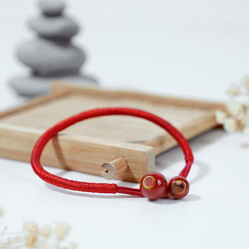 KarmaRipple's FengShui Fortunate Red String Ceramic Bracelet p2