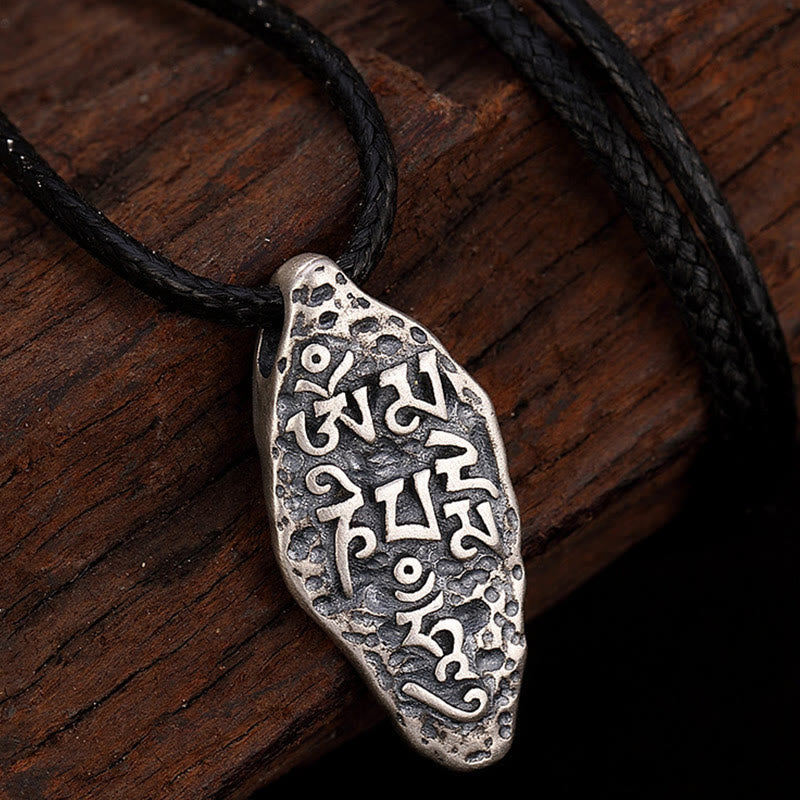 KarmaRipple's Tibetan 925 Sterling Silver Om Mani Padme Hum Dorje Vajra Engraved Strength Pendant Necklace p10