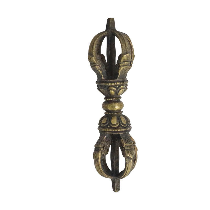 KarmaRipple's Handmade Nepal Five Prong Three Prong Vajra Dorje Strength Bronze Decoration p13