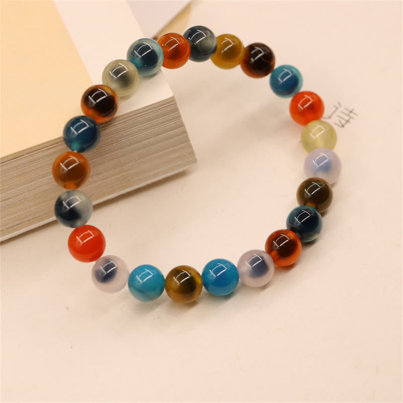 KarmaRipple's Colorful Candy Agate Balancing Strength Bead Bracelet p13