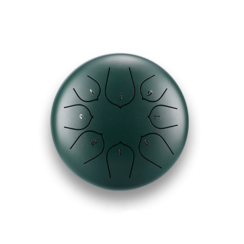 KarmaRipple's Steel Tongue Drum Sound Balancing Meditation Lotus Pattern Drum Kit 8 Note 6 Inch Percussion Instrument p19