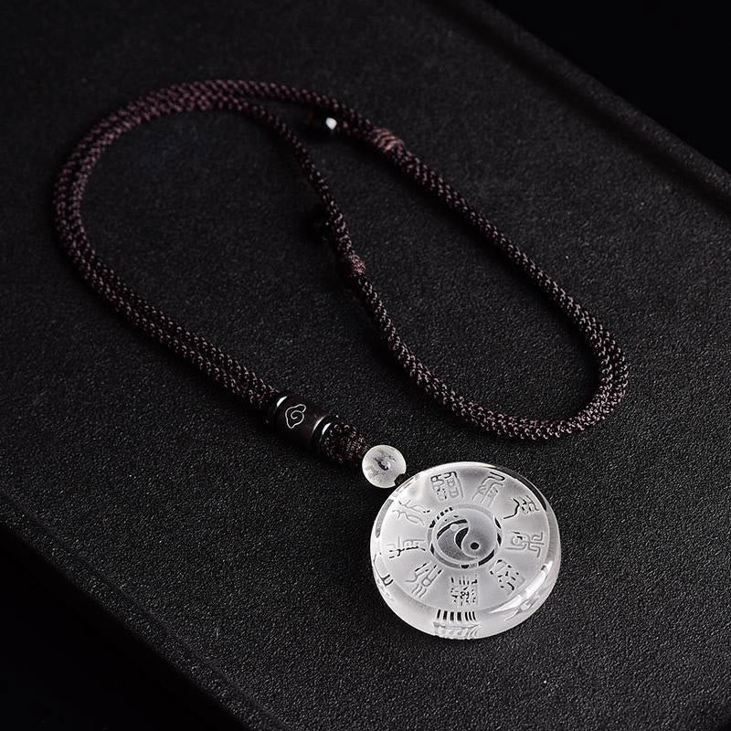 KarmaRipple's Taoism Five Sacred Mountains Yin Yang Symbol Liuli Gemstone Balance Pendant Necklace Key Chain p6