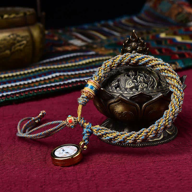 KarmaRipple's Tibetan Handmade Fortune Thangka Prayer Wheel Talisman Weave String Bracelet p41