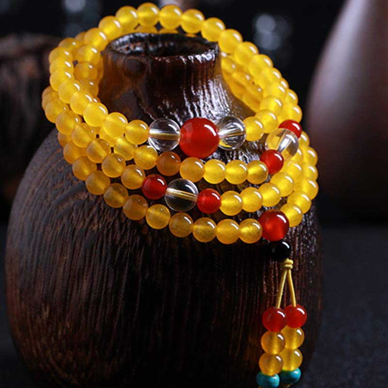 KarmaRipple's 108 Mala Beadwork Yellow Chalcedony Balance Bracelet p4