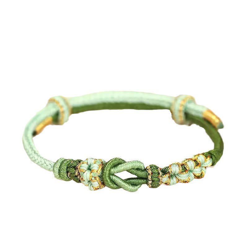 KarmaRipple's Handmade Peach Blossom Weave Eight Thread Peace Weave Fortune Protection Bracelet p9