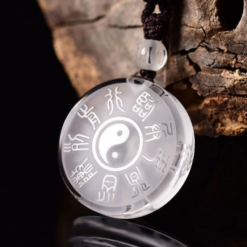 KarmaRipple's Taoism Five Sacred Mountains Yin Yang Symbol Liuli Gemstone Balance Pendant Necklace Key Chain p3