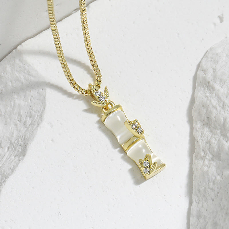 KarmaRipple's Chalcedony Bamboo Pattern Balance Pendant Necklace p5
