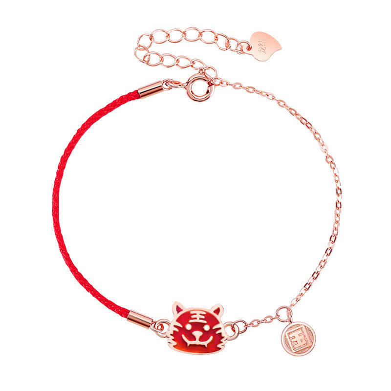 KarmaRipple's 925 Sterling Silver Color-changing Chinese Zodiac Fortune Protection Red String Chain Bracelet p23