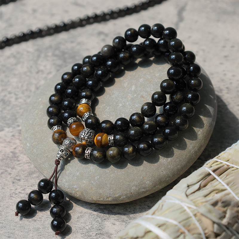 KarmaRipple's Golden Obsidian Energy Bracelet Pendant p11