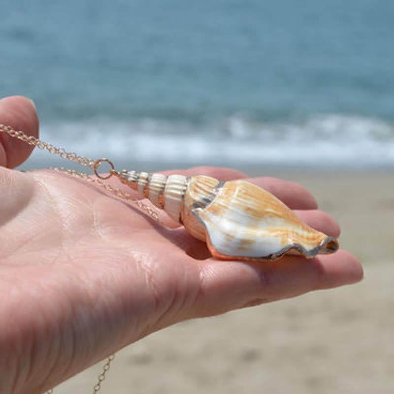 KarmaRipple's Authentic Shankha Conch Shell Seashell Fortunate Pendant Necklace p4
