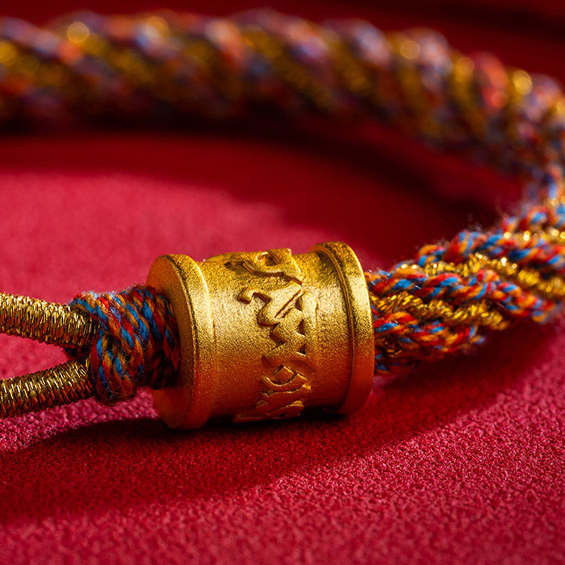 KarmaRipple's Handmade Multicolored Tibetan Om Mani Padme Hum Ruyi Auspicious Talisman Woven Bracelet p6