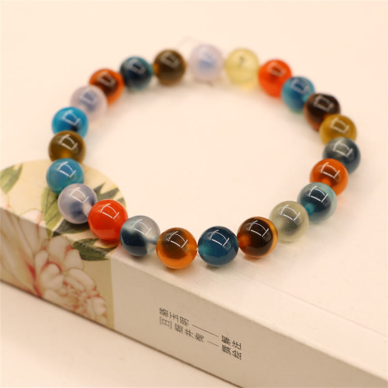 KarmaRipple's Colorful Candy Agate Balancing Strength Bead Bracelet p9